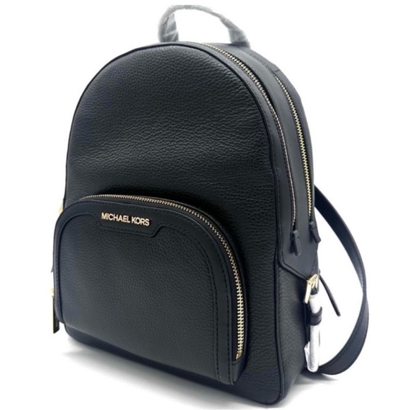 Michael Kors Medium Jaycee Backpack Black/Gold (NWT) - Picture 1 of 12